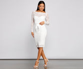 Keely Lace Stylish Sweetheart Midi Dress InsStreet